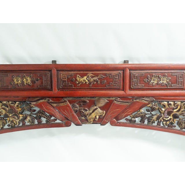 Red Arch Intricate Carved Large For Sale - Image 8 of 11