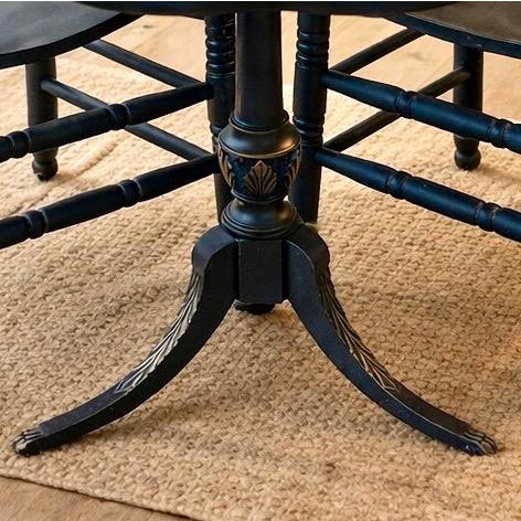 1950s 1950s French Country Black Bistro Set With Vintage Mersman Scalloped Table For Sale - Image 5 of 6