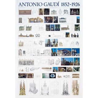 1990s Antoni Gaudi 'Collage 1852-1926' Realism White Germany Offset Lithograph For Sale