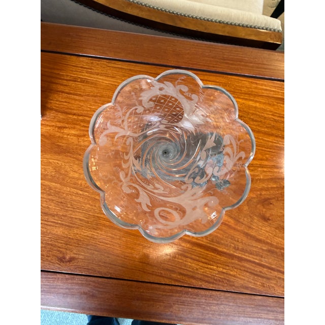 Rococo Revival Figural Spelter and Etched Glass Trumpet Vase, Antique For Sale - Image 14 of 16
