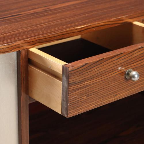 Vintage Console Table in Aluminium and Exotic Wood, 1970s For Sale - Image 4 of 11