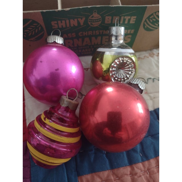 Metal Shiny Brite and Other Ornaments in Shiny Brite Box For Sale - Image 7 of 18