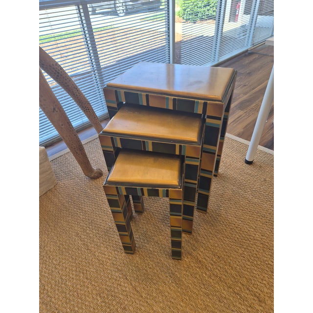 Wood 3 Piece Wooden Nesting Table For Sale - Image 7 of 7