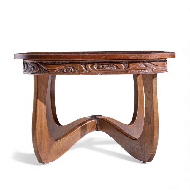 Mid 20th Century Witco Style Pulaski Oceanic Mid Century Dining Table With 2 Leaves For Sale - Image 5 of 13