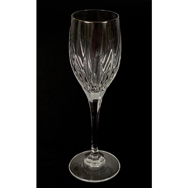 1990s Mikasa “Arctic Lights Platinum” Wine Glasses- Set of 8 For Sale - Image 6 of 7