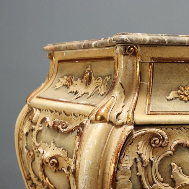 Rococo Style Chest of Drawers with Marble Top For Sale - Image 3 of 10
