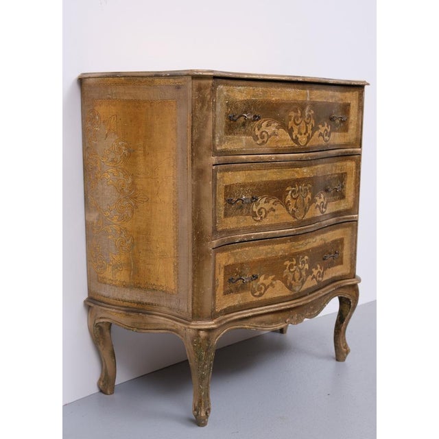 Vintage Italian Wooden Florentine Chest of Drawers, 1970s For Sale - Image 4 of 9