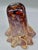 Vintage Tortoiseshell Art Glass Handkerchief Vase — Amber & Cream Ruffled Fazzoletto Vase, Murano Style For Sale - Image 9 of 11