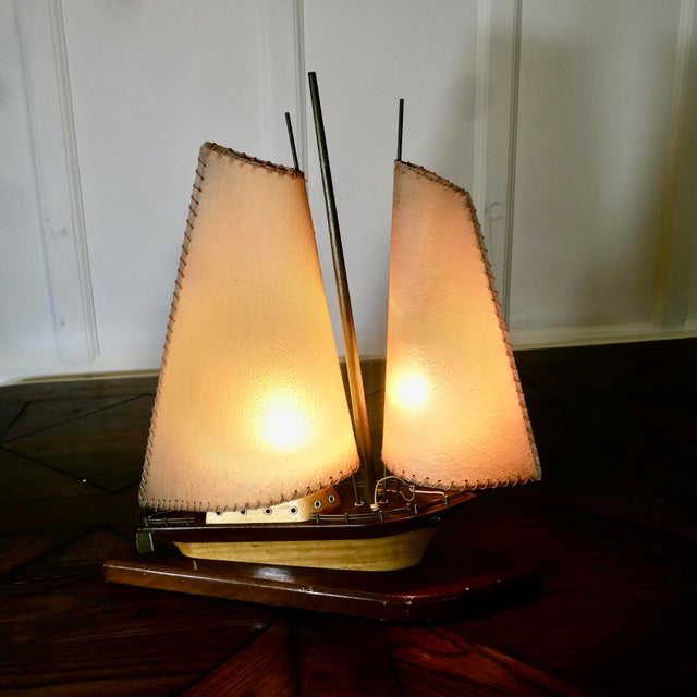 Art Deco Model Yacht Table Lamp For Sale - Image 7 of 8