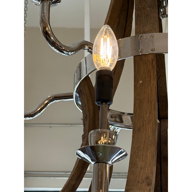 Restoration Hardware Twelve Light Wine Barrel Chandelier For Sale - Image 11 of 16