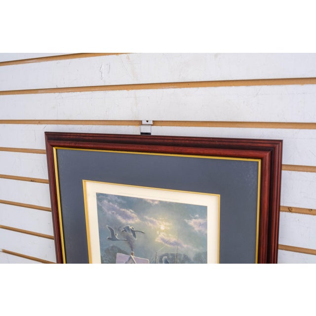 Paint "Winter Harbor" Sailboat Swan Painting Print Signed John M Barber Numbered For Sale - Image 7 of 13