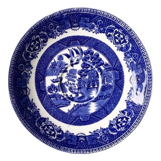 Antique English Blue Willow Transferware Trinket Dish by Alfred Meakin For Sale