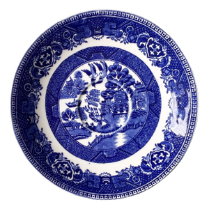 Antique English Blue Willow Transferware Trinket Dish by Alfred Meakin
