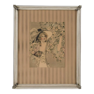 Framed Lithograph Print of c.e. Perry's Art Nouveau Lady