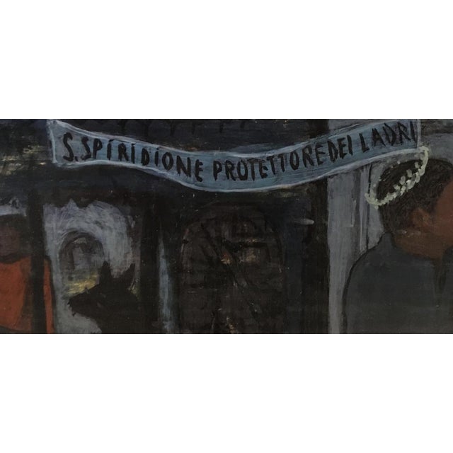 Modern Albert Joseph Januarius Di Décarli, S. Spiridione Protettore Dei Ladri, Oil on Wood For Sale - Image 3 of 7