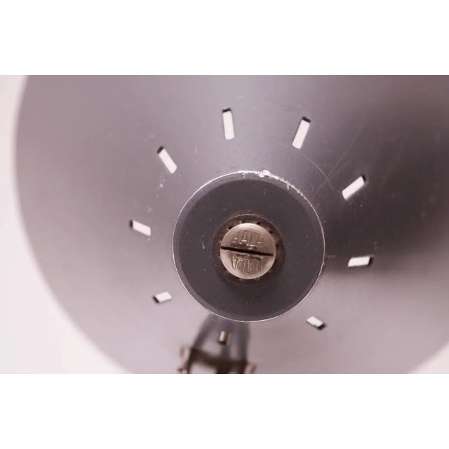 Dutch Chrome and Painted Gray Metal Task Lamp with Oversized Shade by Hala For Sale - Image 12 of 13