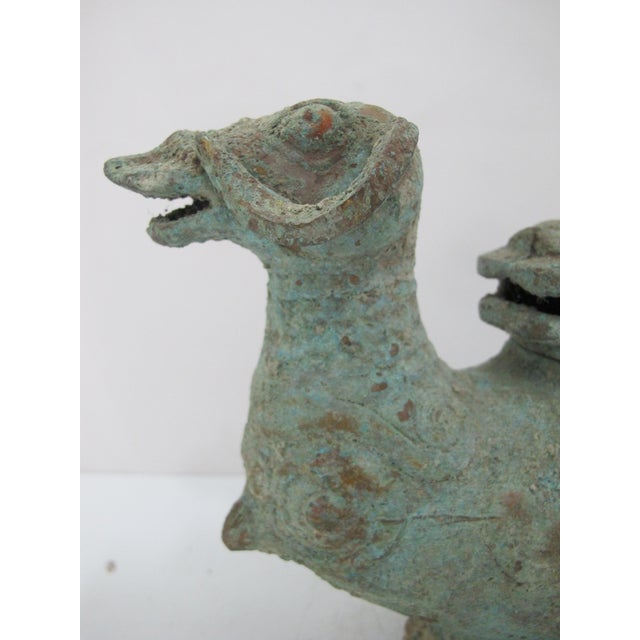 Chinese Bronze Ware Ritual Wine Multi Headed Beast Sheep Lidded Guang Vessel For Sale In Portland, OR - Image 6 of 18
