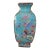 Chinese Ceramic Vase Qing Dynasty Qianlong Marked Blue Ground Famille Rose Porcelain Square Vase Hand Painted Flowers and Birds Pattern For Sale
