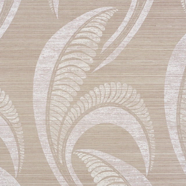 Contemporary Schumacher Banana Leaf Sisal Wallpaper In Silver For Sale - Image 3 of 4
