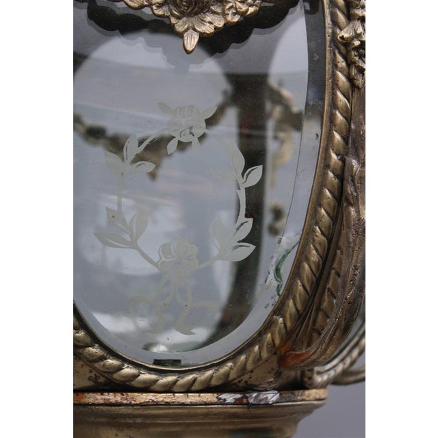 Italian Bronze Lantern with Curved Glass, Italy, 1850s For Sale - Image 12 of 18
