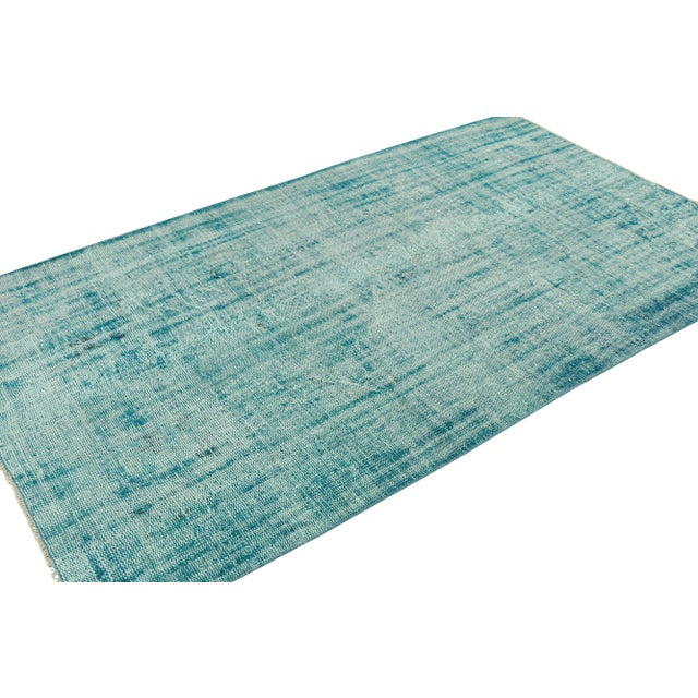 Rug & Kilim Vintage Turkish Rug in Blue Distressed Pattern, From Rug & Kilim For Sale - Image 4 of 7