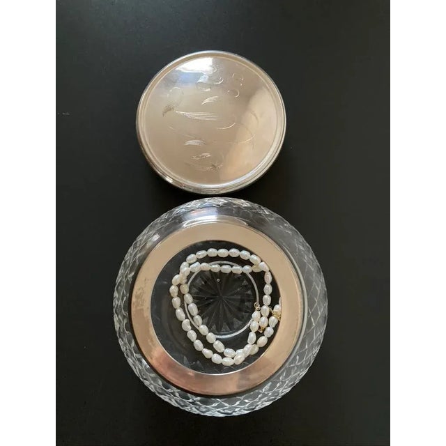 Mid 20th Century English Art Glass and Silver Vanity or Jewelry Box For Sale In New York - Image 6 of 12