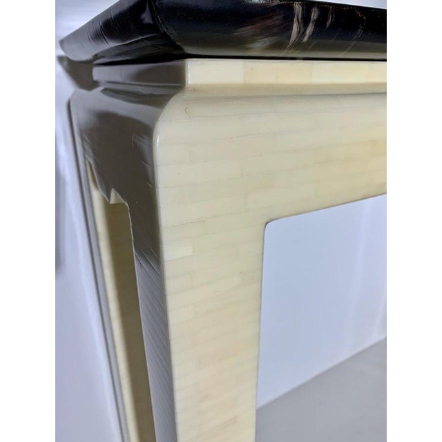 Karl Springer Style Asian Motif Horn & Bone Console Table, 1980's For Sale - Image 12 of 13
