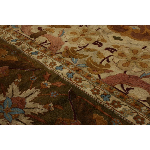 Textile 1990s Antique Shahrestan Style Rug in Rich Colors & Floral Patterns, From Rug & Kilim For Sale - Image 7 of 9