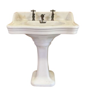 Pedestal Sink in Earthenware For Sale