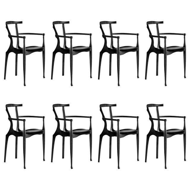 Wood Black Gaulino Chairs by Oscar Tusquets, Set of 8 For Sale - Image 7 of 7