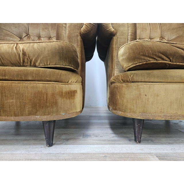 Vintage Velvet Armchairs, 1960s, Set of 2 For Sale - Image 15 of 17