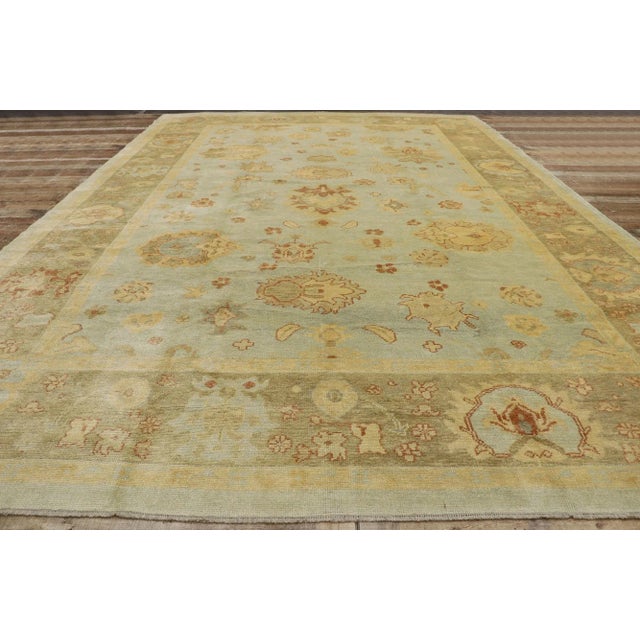 Textile Turkish Oushak Rug With Modern Style - 10'06 X 15'05 For Sale - Image 7 of 9