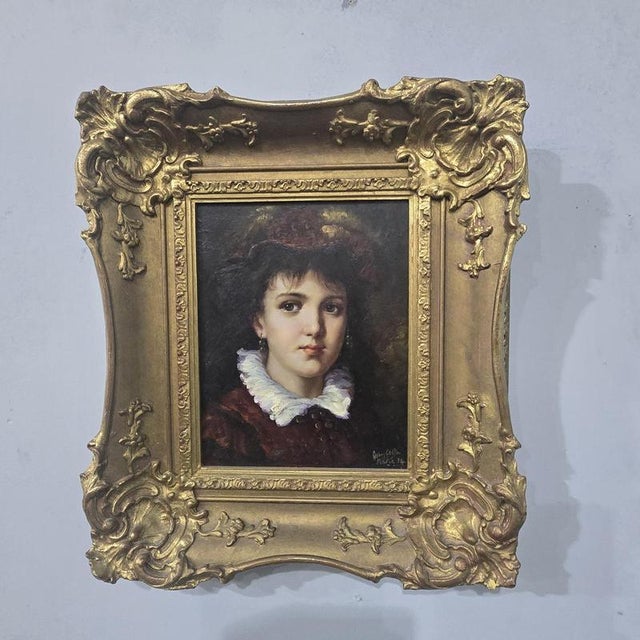 A wonderfuly oil on board by johnny gaston (scotland 1955) 'maria jose hernandez', a copy of the painting by leon joseph,...