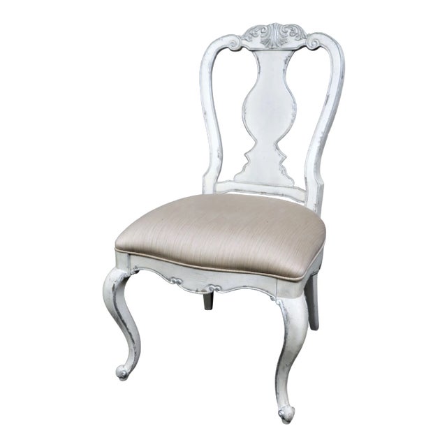 French Style Distressed Painted Side Chair For Sale