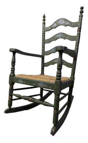 Vintage Dutch Ladderback Rocking Chair