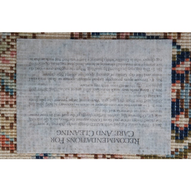 Tan Karastan 100% Wool Oriental Floral Palmette Animal 738 Area Rug Mat 4' X 2' For Sale - Image 8 of 14