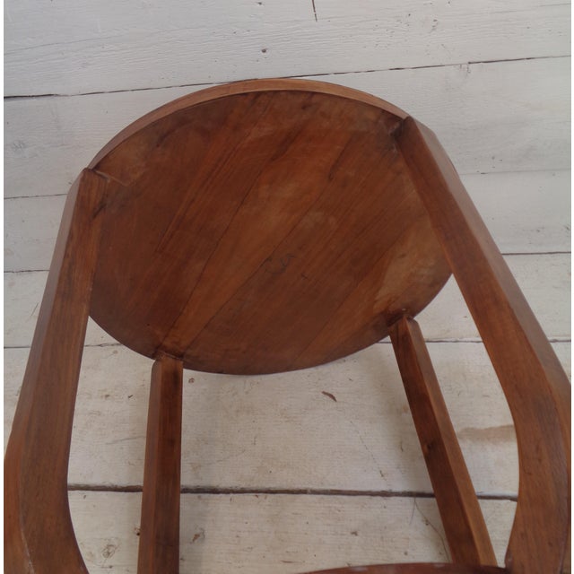 Art Deco Walnut Coffee Table with Curved Legs and Ebonized Segmented Top, 1930s For Sale - Image 10 of 15