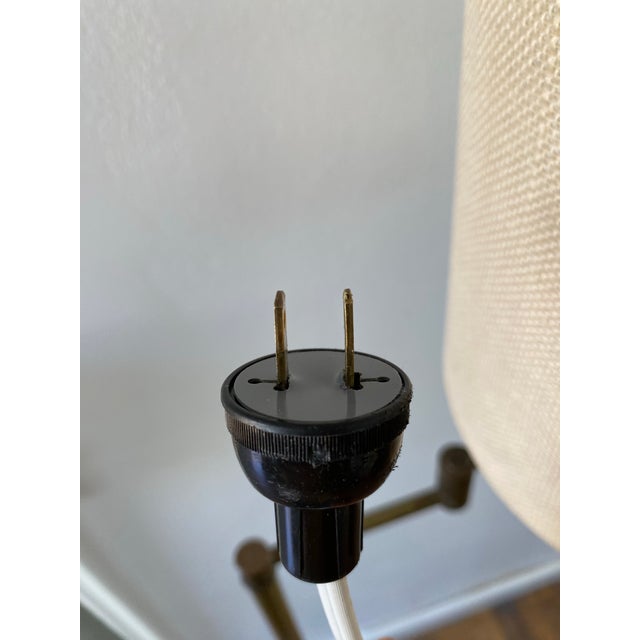 Metal Vintage Brass Swing-Arm Library/Reading Floor Lamp For Sale - Image 7 of 11
