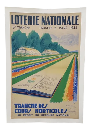 French Lottery Poster "Horticulture for National Relief" C.1944