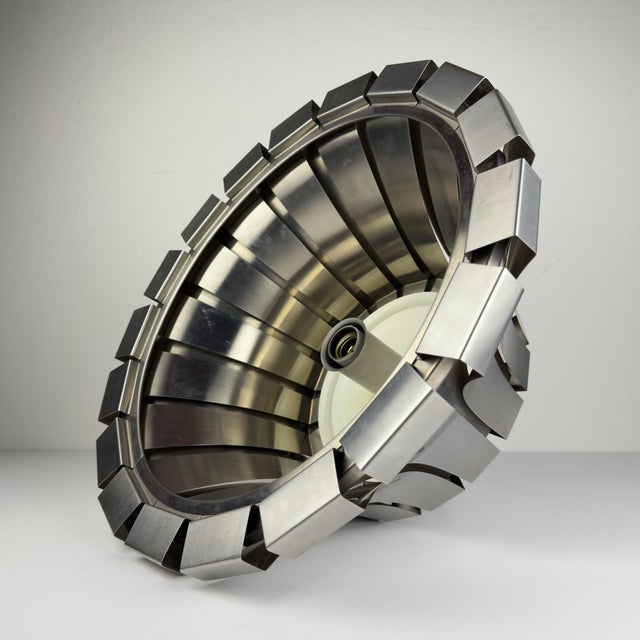 Vintage Metal Pendant Lamp attributed Elio Martinelli for Martinelli Luce, Italy, 1960s For Sale - Image 4 of 18