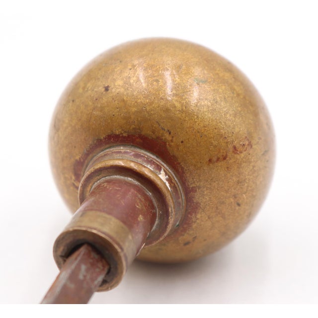 Pair of Vintage 2 In. Plain Round Brass Door Knobs For Sale - Image 9 of 9