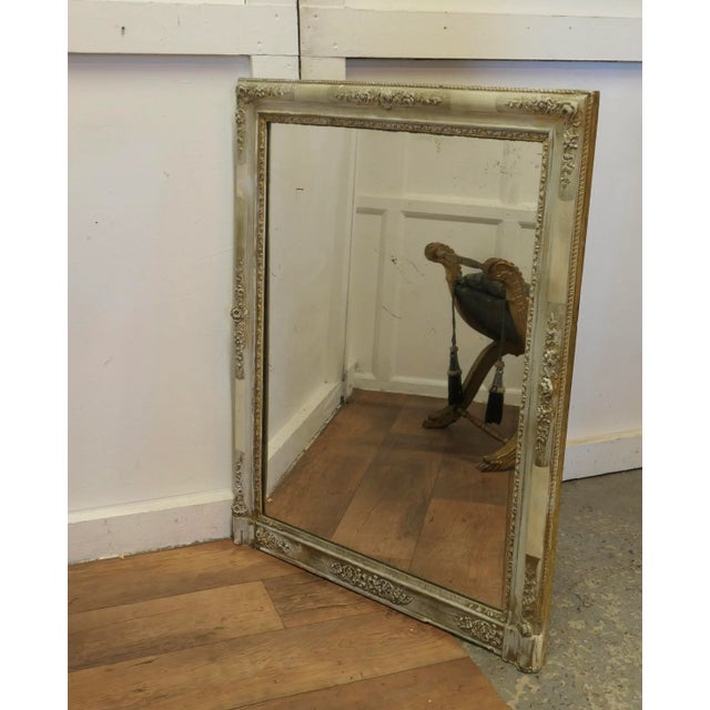 Large Heavy French Wall Mirror This is a charming piece of shabby elegance, the aged mirror frame is 4” wide and has is...