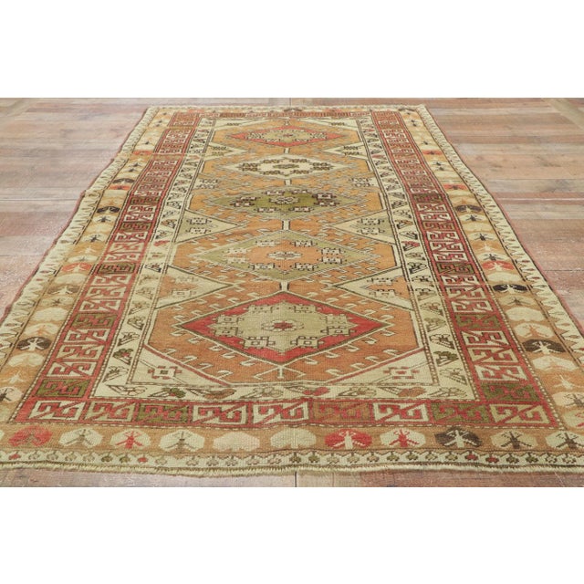 Camel Vintage Turkish Oushak Rug - 04'04 X 07'07 For Sale - Image 8 of 11