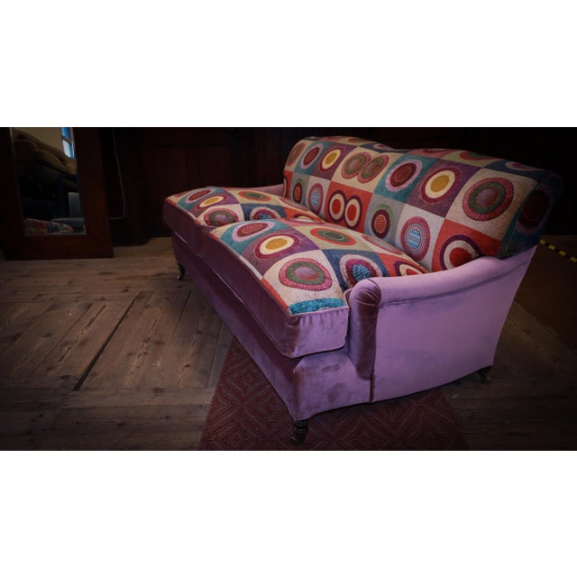 Set of 2-Seater Sofa and Ottoman in Mulberry Mohair Upholstery from George Smith, 2010s For Sale - Image 10 of 17