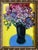 Contemporary Contemporary Original Alexandra Brown Pop Floral Still Life Painting Chunky Vintage Frame For Sale - Image 3 of 5