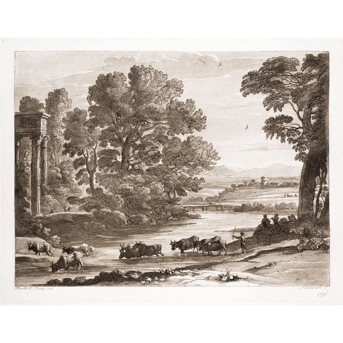 Liber Veritatis - Original B/W Etching after Claude Lorrain - 1815 1815 ...