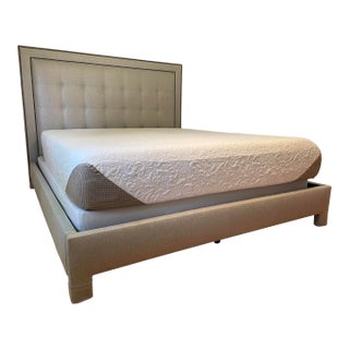 Ethan Allen California King Jensen Custom Upholstered Bed For Sale