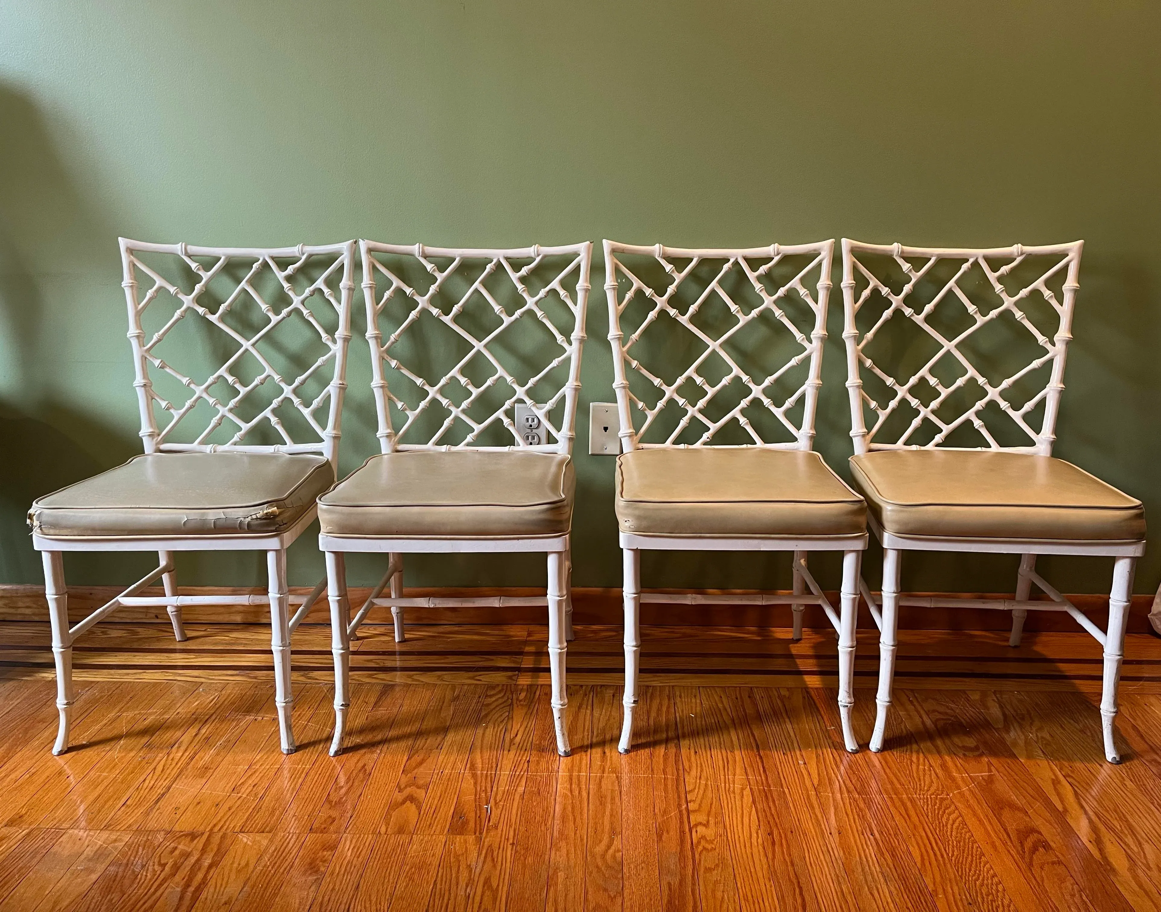 1960s Phyllis Morris for Kessler Wrought Iron Faux Bamboo Dining