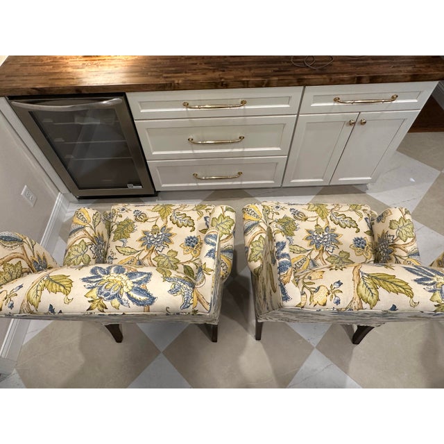 c.r. Laine Pair of Traditional Botanical Wingback Chairs, Original Upholstery, 2008 For Sale In Saint Louis - Image 6 of 12
