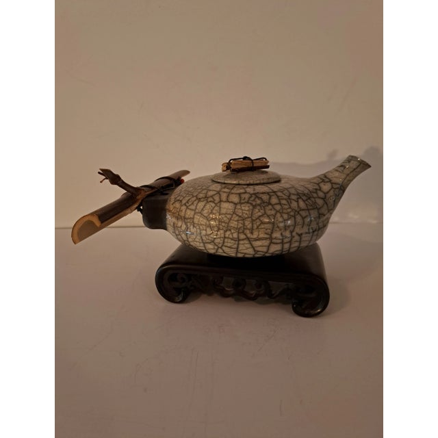 ANTIQUE JAPANESE TEAPOT WITH WOODEN STAND/SIGNED I absolutely fell in love with this Japanese Teapot the moment I saw it...
